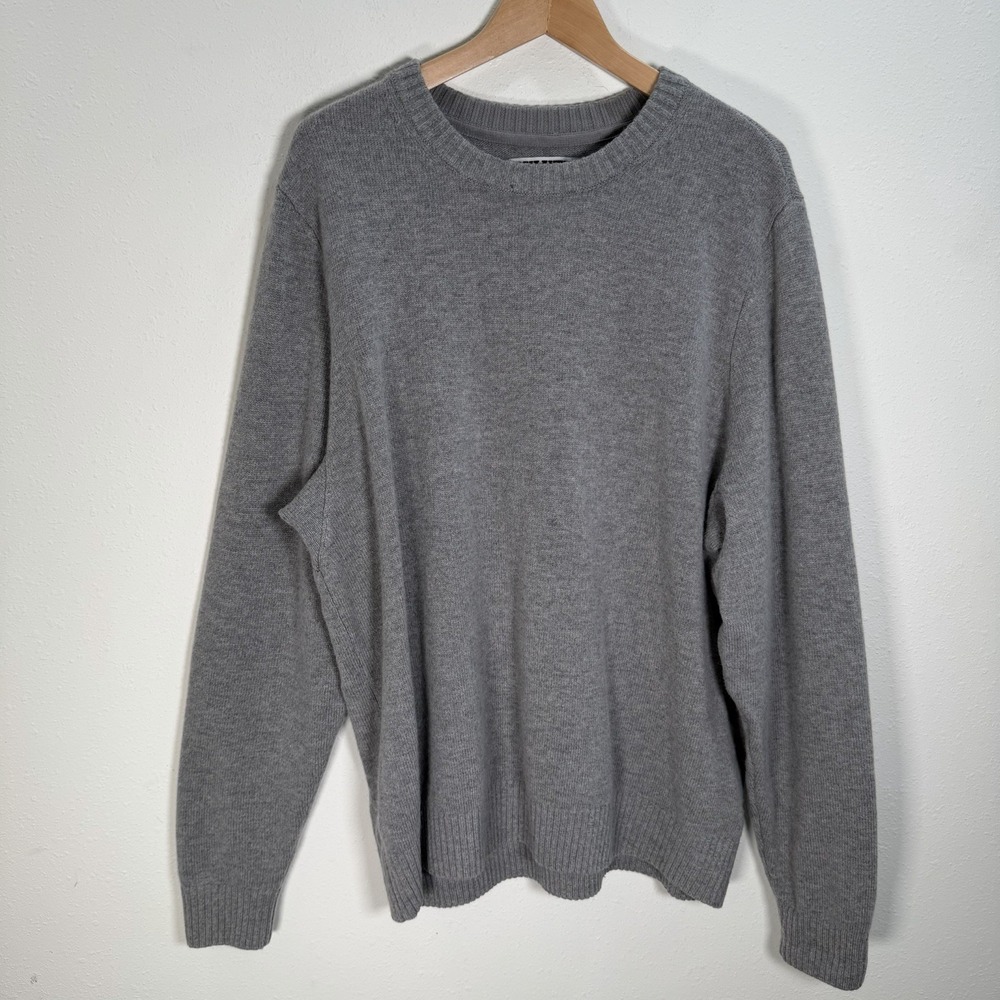 Duluth Trading Sweater Men's Sz L Lambs Wool Blend Crew Pullover Gray Classic
